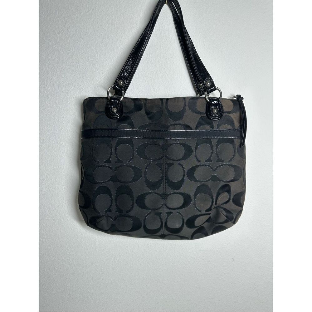 COACH Signature Sateen Canvas Tote Bag Black F1221-18979 See Description - Picture 2 of 15